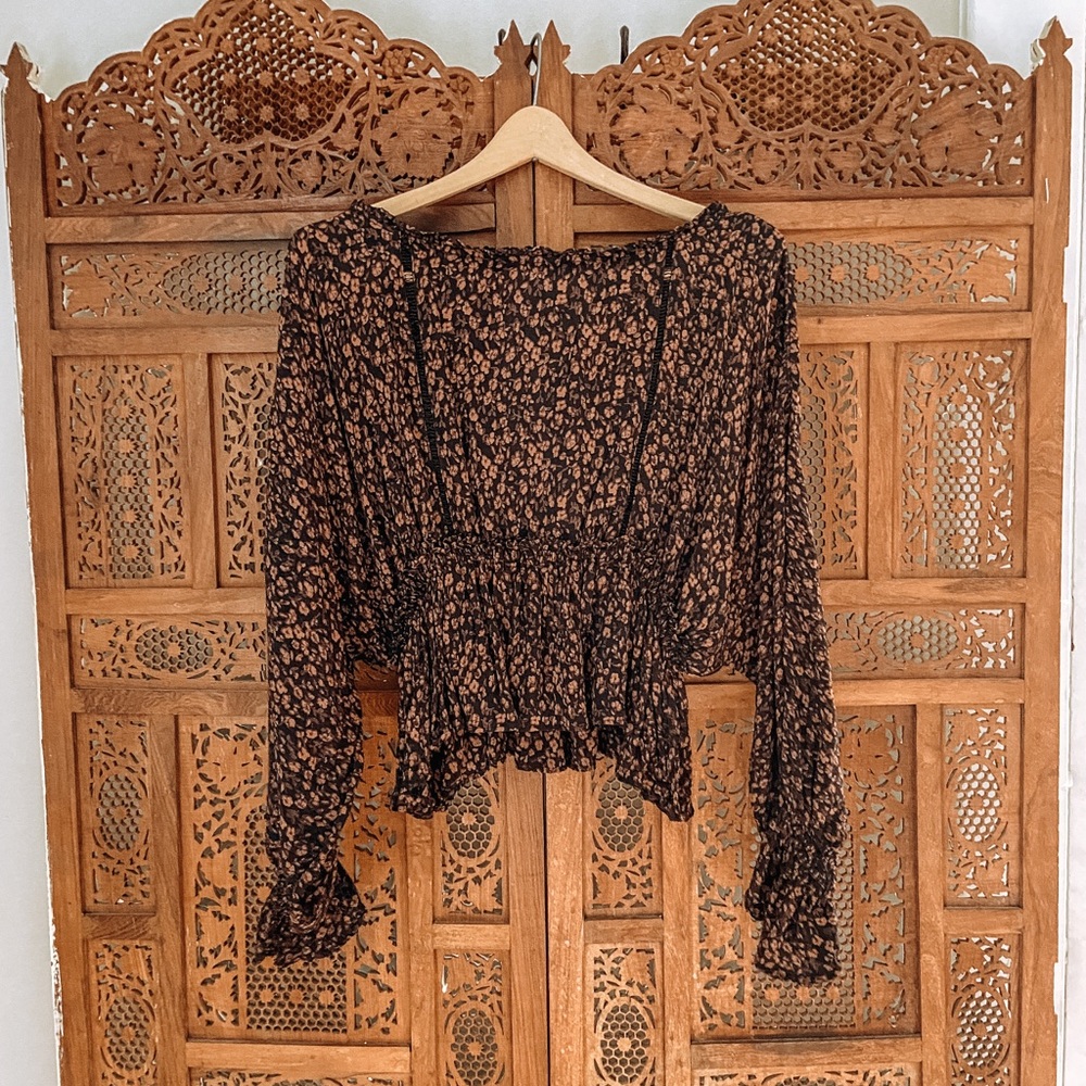 Anthropology Floral Blouse